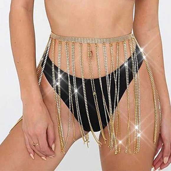 NWT Sparkling Bling Swarovski Crystal Rhinestone Skirt + Gift! - Picture 1 of 6